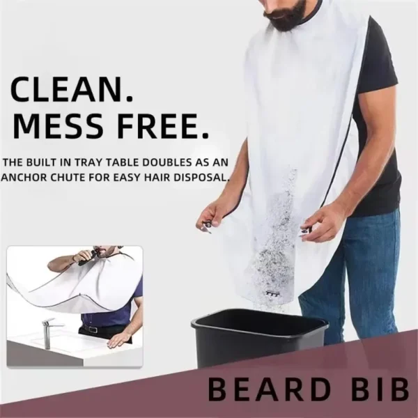 Men's Shave Beard Collector Non-Stick Beard Shaving Cape with Strong Suction Cup Men Gift Beard Gathering Cloth Bib Apron 3